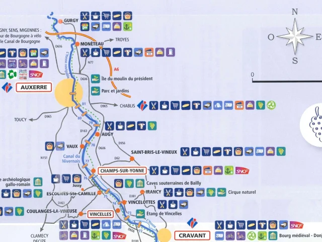 Carte Canal Nivernais Escale Vignoble